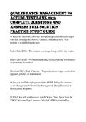 QUALYS PATCH MANAGEMENT PM &NewLine;ACTUAL TEST BANK 2026 &NewLine;COMPLETE QUESTIONS AND &NewLine;ANSWERS FULL SOLUTION &NewLine;PRACTICE STUDY GUIDE