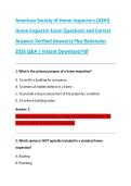 American Society of Home Inspectors &lpar;ASHI&rpar; &NewLine;Home Inspector Exam Questions and Correct &NewLine;Answers Verified Answers&rpar; Plus Rationales &NewLine;2026 Q&A &vert; Instant Download Pdf