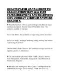 QUALYS PATCH MANAGEMENT PM &NewLine;EXAMINATION TEST 2026 TEST &NewLine;PAPER QUESTIONS AND SOLUTIONS &NewLine;100&percnt; CORRECT VERIFIED ANSWERS &NewLine;GRADED A&plus;