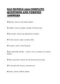 RAC BUNDLE 2026 COMPLETE &NewLine;QUESTIONS AND VERIFIED &NewLine;ANSWERS