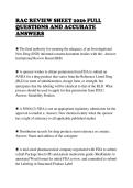 RAC REVIEW SHEET 2026 FULL &NewLine;QUESTIONS AND ACCURATE &NewLine;ANSWERS  