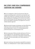 RAC STUDY GUIDE 2026 COMPREHENSIVE &NewLine;QUESTIONS AND ANSWERS