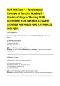 NUR 160 Exam 1 &ndash; Fundamental &NewLine;Concepts of Practical Nursing II &ndash; &NewLine;Hondros College of Nursing EXAM &NewLine;QUESTIONS AND CORRECT ANSWERS &NewLine;&lpar;VERIFIED ANSWERS&rpar; PLUS RATIONALES &NewLine;2026 Q&A