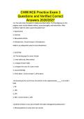 CHIM NCE Practice Exam 3 Questions and Verified Correct Answers 2026&sol;2027