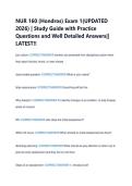 NUR 160 &lpar;Hondros&rpar; Exam 1&lpar;UPDATED &NewLine;2026&rpar; &vert; Study Guide with Practice &NewLine;Questions and Well Detailed Answers&vert;&vert; &NewLine;LATEST&excl;&excl; 