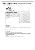 OCR A Level Religious Studies Developments in Islamic&NewLine;thought &lpar;H573&sol;04&rpar;