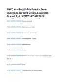 NYPD Auxiliary Police Practice Exam &NewLine;Questions and Well Detailed answers&vert;&vert; &NewLine;Graded A&plus;&vert;&vert; LATEST UPDATE 2026