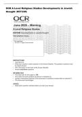 OCR A Level Religious Studies Developments in Jewish&NewLine;thought &lpar;H573&sol;05