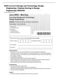 OCR A Level in Design and Technology&colon; Design&NewLine;Engineering Problem Solving in Design&NewLine;Engineering &lpar;H404&sol;02&rpar;&NewLine;