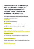 TN Funeral LRR Exam 2026 Prep Guide &NewLine;With 290&plus; Real Test Questions with &NewLine;Correct Answers&sol; TN LRR Exam &sol; &NewLine;Tennessee Funeral Laws Rules and &NewLine;Regulations Practice Test 2026 