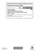 Pearson Edexcel International Advanced Level &lpar;IAL&rpar; Accounting WAC11&sol;01A  January 2026 &lpar;QP&rpar; 