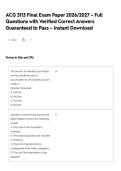 ACG 3113 Final Exam Paper 2026&sol;2027 &ndash; Full Questions with Verified Correct Answers Guaranteed to Pass &ndash; Instant Download