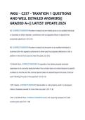 WGU - C237 - TAXATION 1 QUESTIONS &NewLine;AND WELL DETAILED ANSWERS&vert;&vert; &NewLine;GRADED A&plus;&vert;&vert; LATEST UPDATE 2026 