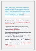 ATSSA Traffic Control Supervisor Re-certification &NewLine;&lpar;2026&rpar; EXAM &vert;&vert; MOST RECENT EXAM 2026-2027 ACTUAL &NewLine;COMPLETE  REAL EXAM QUESTIONS AND CORRECT ANSWERS &NewLine;&lpar;VERIFIED ANSWERS&rpar; ALREADY GRADED A&plus; &vert; GUARANTEED &NewLine;SUCCESS&excl;&excl; NEWEST EXAM &vert; JUST RELEASED&excl;&excl;