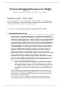 Samenvatting 'Geschiedenis van Belgi&euml;' vanaf Politieke evoluties 1914 - a&period;d&period;h&period;v&period; lesopnames en PPT - Eindcijfer 18&sol;20