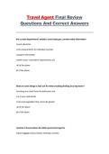 Travel Agent Final Review &ndash; Travel Industry Certification &ndash; Practice Questions with Answers