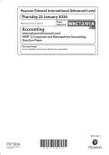 Pearson Edexcel International Advanced Level &lpar;IAL&rpar; Accounting WAC12&sol;01A  January 2026 &lpar;QP&rpar;