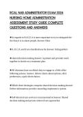 RCAL NAB ADMINISTRATOR EXAM 2026 &NewLine;NURSING HOME ADMINISTRATION &NewLine;ASSESSMENT STUDY GUIDE COMPLETE &NewLine;QUESTIONS AND ANSWERS