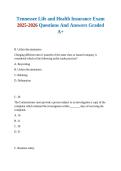 Tennessee Life and Health Insurance Exam 2025-2026 Questions And Answers Graded A&plus;&NewLine;&NewLine;