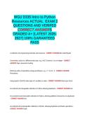 WGU D335 Intro to Python Resources ACTUAL EXAM 2 QUESTIONS AND VERIFED CORRECT ANSWERS GRADED A&period;docx&NewLine;&NewLine;