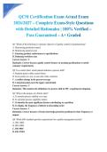 QCM Certification Exam Actual Exam 2026&sol;2027 &ndash; Complete Exam-Style Questions with Detailed Rationales &vert; 100&percnt; Verified &ndash; Pass Guaranteed &ndash; A&plus; Graded&NewLine;