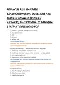 FINANCIAL RISK MANAGER &NewLine;EXAMINATION &lpar;FRM&rpar; QUESTIONS AND &NewLine;CORRECT ANSWERS &lpar;VERIFIED &NewLine;ANSWERS&rpar; PLUS RATIONALES 2026 Q&A &NewLine;&vert; INSTANT DOWNLOAD PDF 