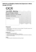 OCR AS Level Religious Studies Developments in Hindu&NewLine;thought &lpar;H173&sol;07&rpar; 