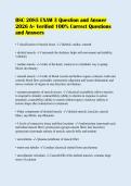 BSC 2085 EXAM 3 Question and Answer&NewLine;2026 A&plus; Verified 100&percnt; Correct Questions&NewLine;and Answers