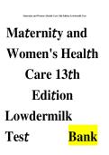 Test Bank &mdash; Maternity & Women&rsquo;s Health Care &vert; Lowdermilk et al&period; &vert; 12th Edition &vert; Complete All Chapters &vert; Verified NCLEX Q&A&NewLine;&NewLine;