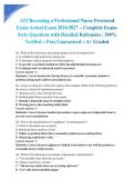 ATI Becoming a Professional Nurse Proctored Exam Actual Exam 2026&sol;2027 &ndash; Complete Exam-Style Questions with Detailed Rationales &vert; 100&percnt; Verified &ndash; Pass Guaranteed &ndash; A&plus; Graded&NewLine;&NewLine;
