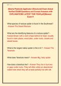 Alberta Pesticide Applicator &lpar;Structural&rpar; Exam Actual &NewLine;Verified EXAM Questions and Correct Answers with &NewLine;EXPLANATIONS LATEST THIS YEAR&period;pdf&vert;&vert;Newest &NewLine;Exam&excl;&excl;&excl; 