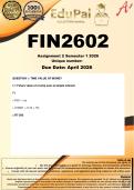 FIN2602 Assignment 2 &lpar;COMPLETE ANSWERS&rpar; Semester 1 2026 - DUE April 2026