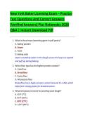 New York Baker Licensing Exam &ndash; Practice&NewLine;Test Questions And Correct Answers &lpar;Verified Answers&rpar; Plus Rationales 2026 Q&A &vert; Instant Download Pdf&NewLine;