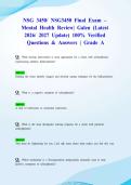 NSG 3450&sol; NSG3450 Final Exam &ndash; Mental Health Review&vert; Galen &lpar;Latest 2026&sol; 2027 Update&rpar; 100&percnt; Verified Questions & Answers &vert; Grade A&NewLine;