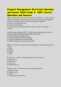 Property Management- Real Estate Question&NewLine;and Answer 2026 Grade A&plus; 100&percnt; Correct&NewLine;Questions and Answers