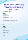 NSG 3450&sol; NSG3450 Exam 2 &ndash; Mental Health Guide&vert; Galen &lpar;Latest 2026&sol; 2027 Update&rpar; 100&percnt; Verified Questions & Answers &vert; Grade A