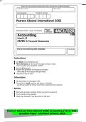 Pearson Edexcel International GCSE&NewLine;Afternoon &lpar;Time&colon; 1 hour 15 minutes&rpar;&NewLine;Accounting
