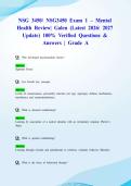 NSG 3450&sol; NSG3450 Exam 1 &ndash; Mental Health Review&vert; Galen &lpar;Latest 2026&sol; 2027 Update&rpar; 100&percnt; Verified Questions & Answers &vert; Grade A&NewLine;