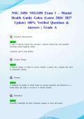 NSG 3450&sol; NSG3450 Exam 1 &ndash; Mental Health Guide&vert; Galen &lpar;Latest 2026&sol; 2027 Update&rpar; 100&percnt; Verified Questions & Answers &vert; Grade A&NewLine;