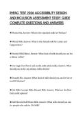 RHFAC TEST 2026 ACCESSIBILITY DESIGN &NewLine;AND INCLUSION ASSESSMENT STUDY GUIDE &NewLine;COMPLETE QUESTIONS AND ANSWERS