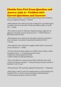 Florida Core Pest Exam Question and&NewLine;Answer 2026 A&plus; Verified 100&percnt;&NewLine;Correct Questions and Answers