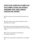 RHODE ISLAND JOURNEYMAN PLUMBER EXAM &NewLine;2026 PLUMBING SYSTEMS AND MATERIALS &NewLine;ASSESSMENT STUDY GUIDE COMPLETE &NewLine;QUESTIONS AND ANSWERS