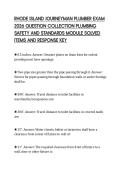 RHODE ISLAND JOURNEYMAN PLUMBER EXAM &NewLine;2026 QUESTION COLLECTION PLUMBING &NewLine;SAFETY AND STANDARDS MODULE SOLVED &NewLine;ITEMS AND RESPONSE KEY 