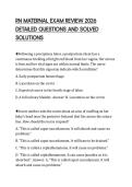 RN MATERNAL EXAM REVIEW 2026 &NewLine;DETAILED QUESTIONS AND SOLVED &NewLine;SOLUTIONS
