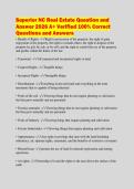 Superior NC Real Estate Question and&NewLine;Answer 2026 A&plus; Verified 100&percnt; Correct&NewLine;Questions and Answers