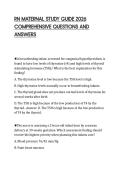 RN MATERNAL STUDY GUIDE 2026 &NewLine;COMPREHENSIVE QUESTIONS AND &NewLine;ANSWERS