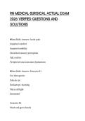 RN MEDICAL-SURGICAL ACTUAL EXAM &NewLine;2026 VERIFIED QUESTIONS AND &NewLine;SOLUTION