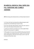 RN MEDICAL-SURGICAL FINAL PAPER 2026 &NewLine;FULL QUESTIONS AND CORRECT &NewLine;ANSWERS 