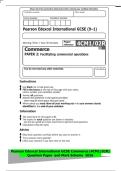 Pearson Edexcel International GCSE &lpar;9&ndash;1&rpar;&NewLine;Morning &lpar;Time&colon; 1 hour 30 minutes&rpar;&NewLine;Commerce&NewLine;