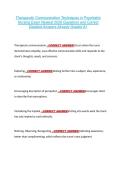 Therapeutic Communication Techniques in Psychiatric &NewLine;Nursing Exam Newest 2026 Questions and Correct &NewLine;Detailed Answers Already Graded A&plus; 